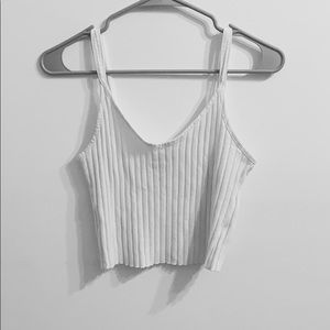 white cropped tank